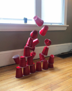 cup bowling at-home activity