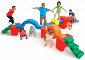 preschoolers using balance set