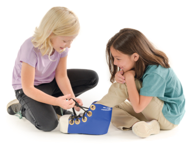Girls using Lil' Learners Lacers