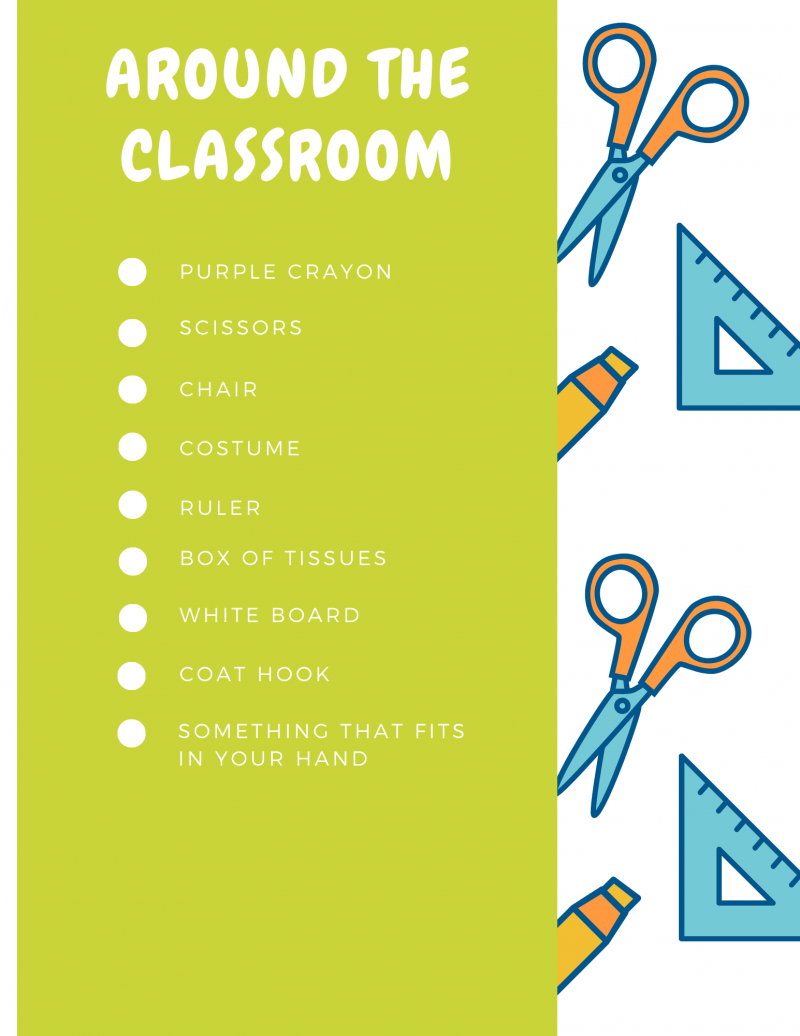 Around The Classroom Scavenger Hunt Play With A Purpose Blog