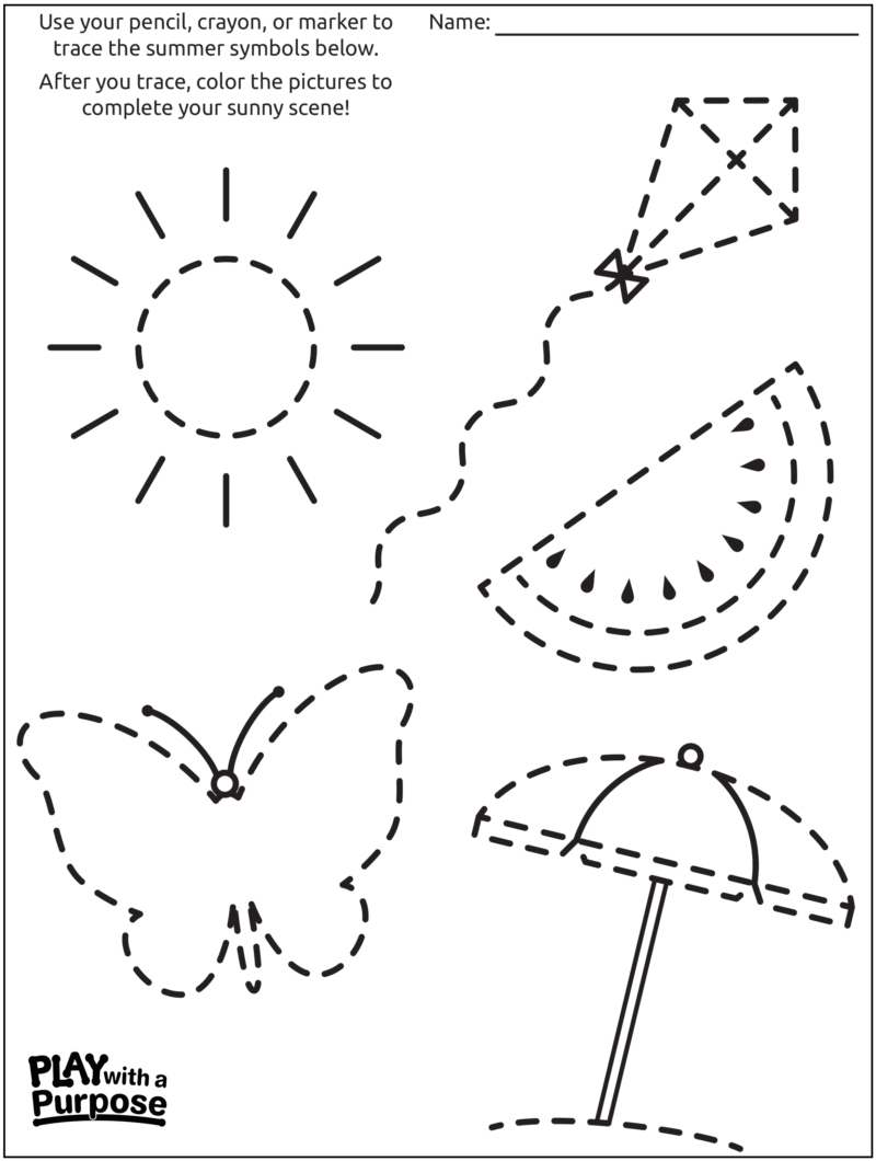 Sunny Day Tracing Worksheet Play with a Purpose Blog